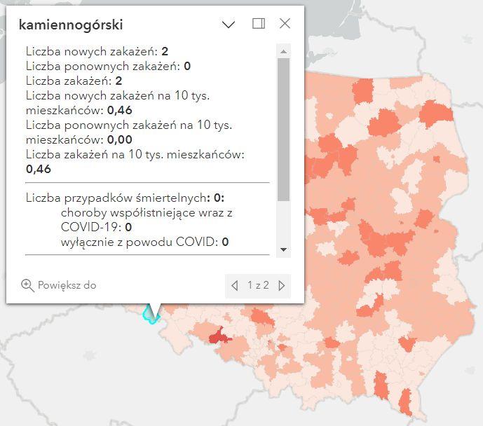 Koronawirus - statystyka - powiat kamiennogórski - 24.03.2023. 