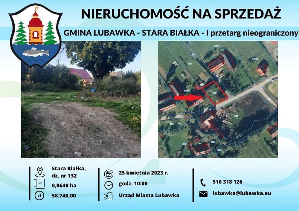 Lubawka - działka niezabudowana Stara Białka - I przetarg