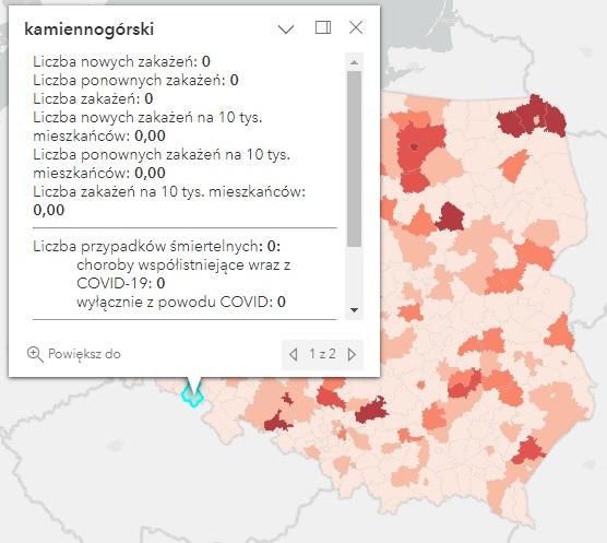 Koronawirus - statystyka - powiat kamiennogórski - 20.03.2023. 