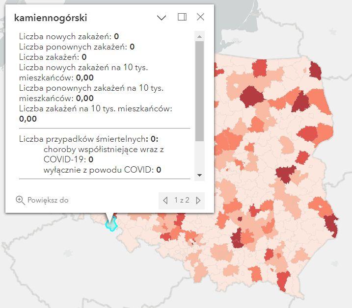 Koronawirus - statystyka - powiat kamiennogórski - 19.03.2023. 