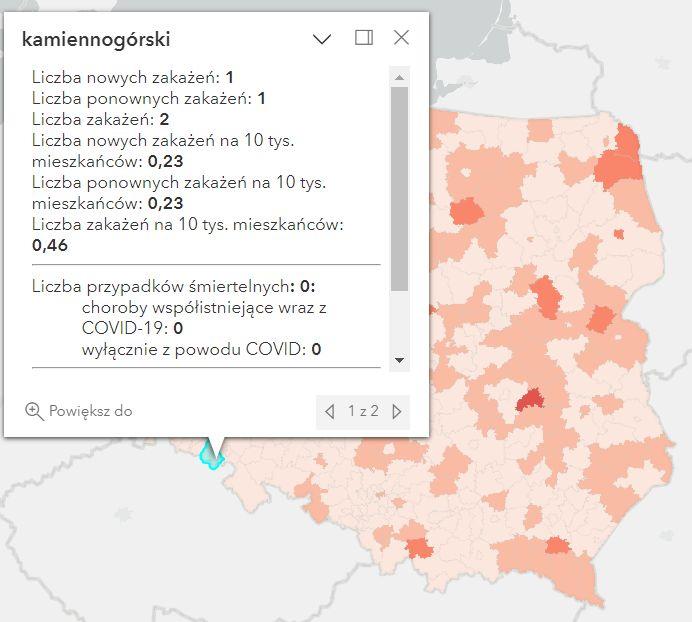 Koronawirus - statystyka - powiat kamiennogórski - 18.03.2023. 