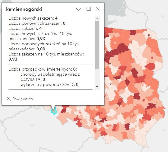 Koronawirus - statystyka - powiat kamiennogórski - 16.03.2023. 