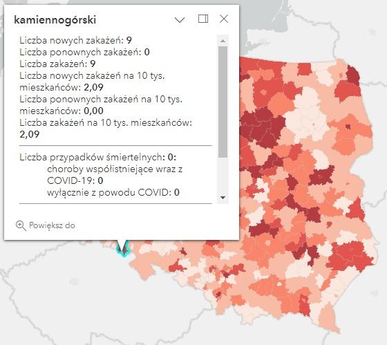 Koronawirus - statystyka - powiat kamiennogórski - 15.03.2023. 
