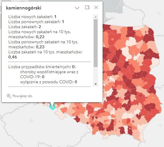Koronawirus - statystyka - powiat kamiennogórski - 14.03.2023. 