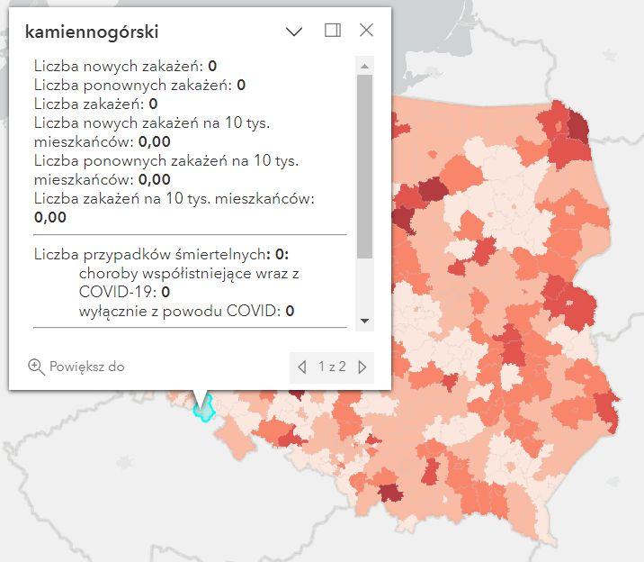 Koronawirus - statystyka - powiat kamiennogórski - 11.03.2023. 