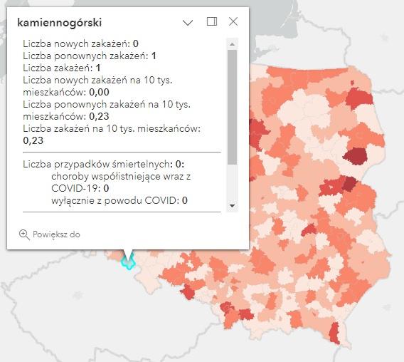 Koronawirus - statystyka - powiat kamiennogórski - 9.03.2023. 