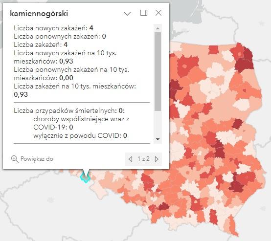 Koronawirus - statystyka - powiat kamiennogórski - 7.03.2023. 