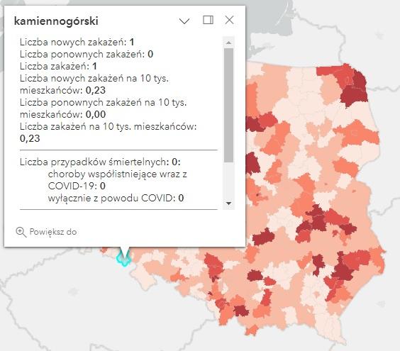 Koronawirus - statystyka - powiat kamiennogórski - 3.03.2023. 