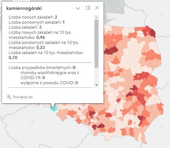 Koronawirus - statystyka - powiat kamiennogórski - 2.03.2023. 