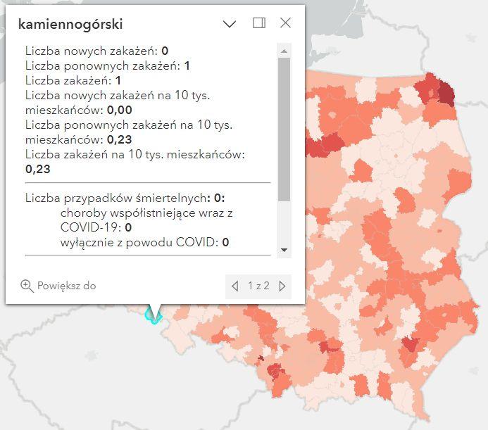 Koronawirus - statystyka - powiat kamiennogórski - 25.02.2023. 