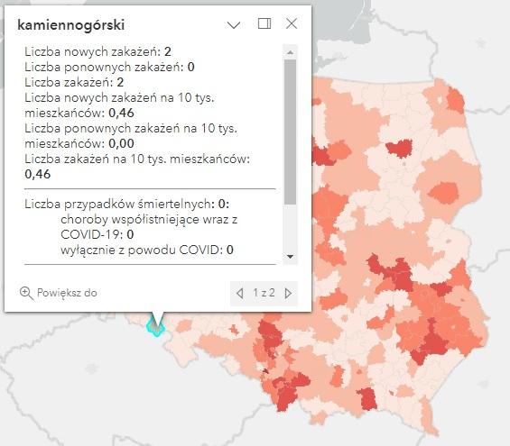 Koronawirus - statystyka - powiat kamiennogórski - 24.02.2023. 