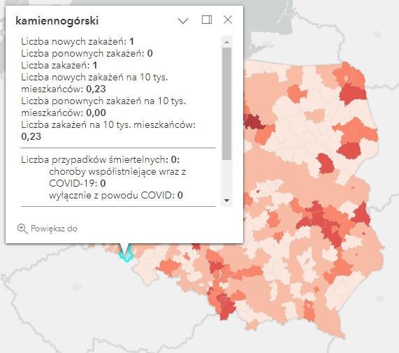 Koronawirus - statystyka - powiat kamiennogórski - 22.02.2023. 