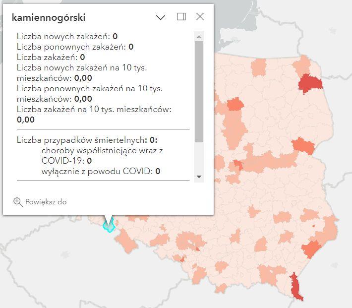 Koronawirus - statystyka - powiat kamiennogórski - 19.02.2023. 
