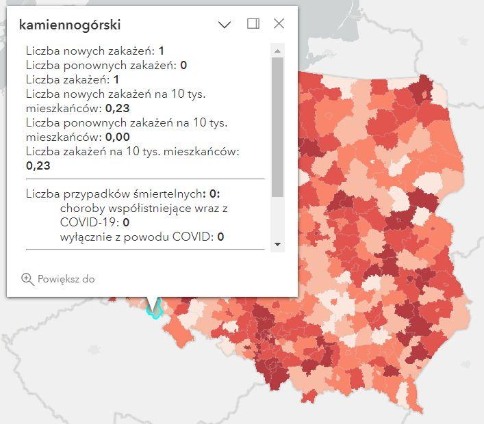 Koronawirus - statystyka - powiat kamiennogórski - 18.02.2023. 