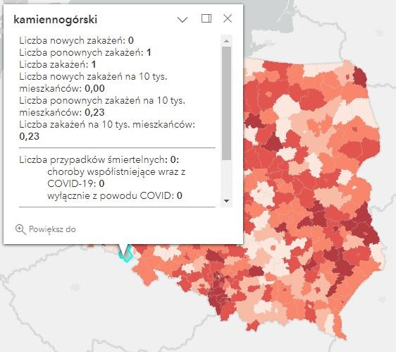 Koronawirus - statystyka - powiat kamiennogórski - 16.02.2023. 