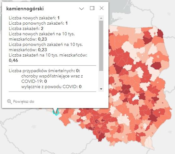Koronawirus - statystyka - powiat kamiennogórski - 15.02.2023. 