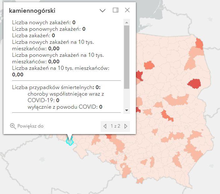 Koronawirus - statystyka - powiat kamiennogórski - 12.02.2023. 