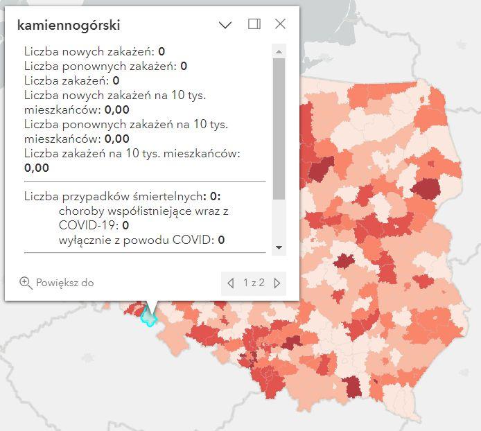 Koronawirus - statystyka - powiat kamiennogórski - 8.02.2023. 
