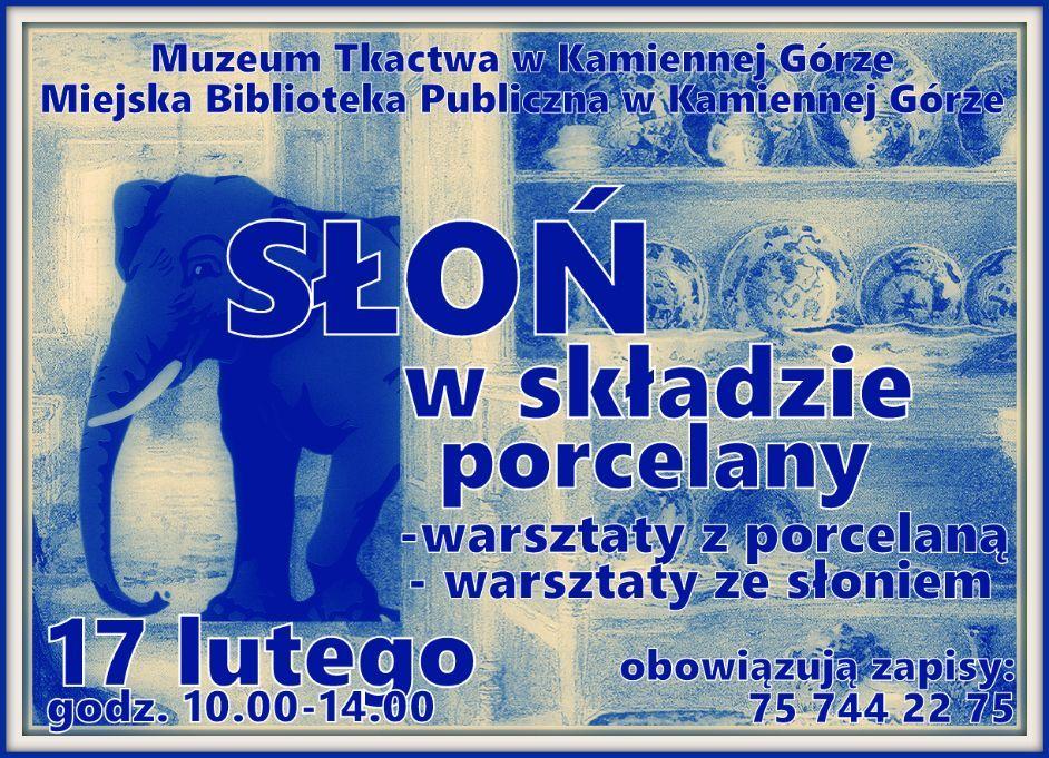 Słoń w składzie porcelany