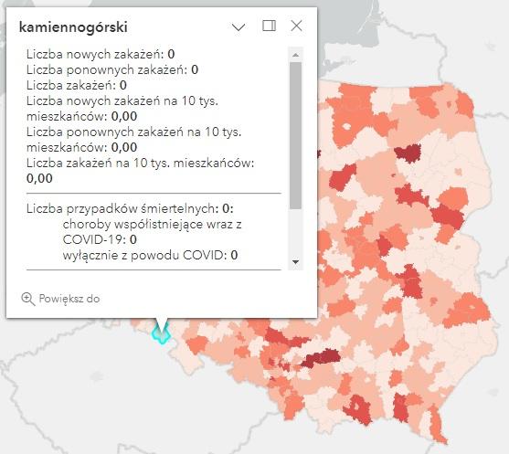 Koronawirus - statystyka - powiat kamiennogórski - 2.02.2023. 