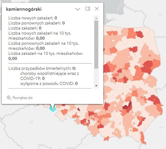 Koronawirus - statystyka - powiat kamiennogórski - 1.02.2023. 