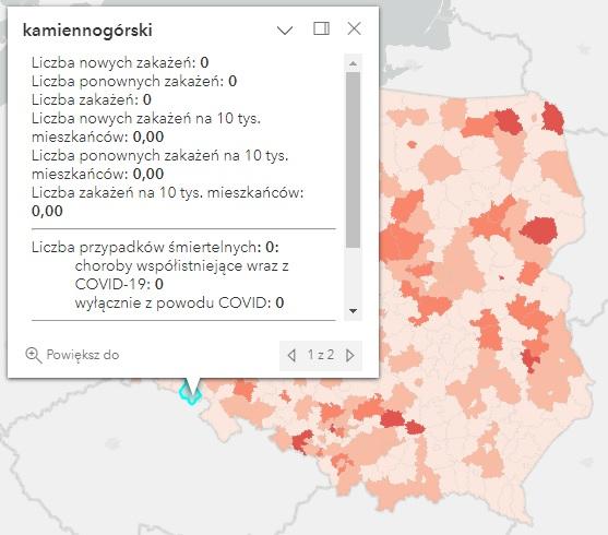 Koronawirus - statystyka - powiat kamiennogórski - 25.01.2023. 