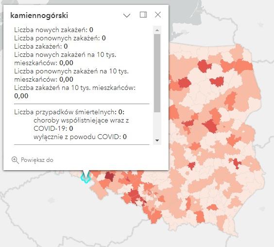 Koronawirus - statystyka - powiat kamiennogórski - 24.01.2023. 