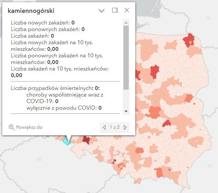 Koronawirus - statystyka - powiat kamiennogórski - 21.01.2023. 