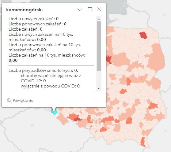 Koronawirus - statystyka - powiat kamiennogórski - 18.01.2023. 
