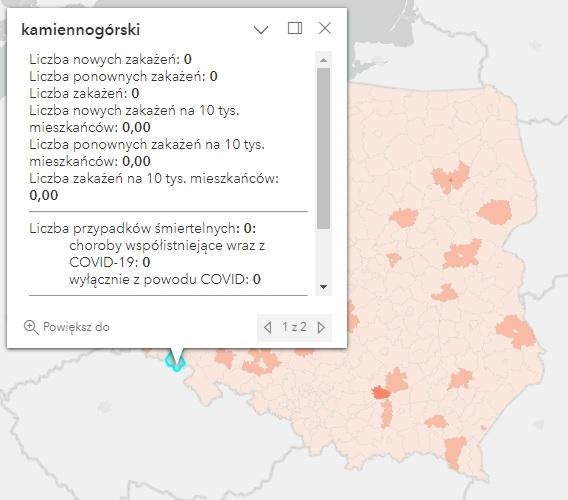 Koronawirus - statystyka - powiat kamiennogórski - 16.01.2023. 