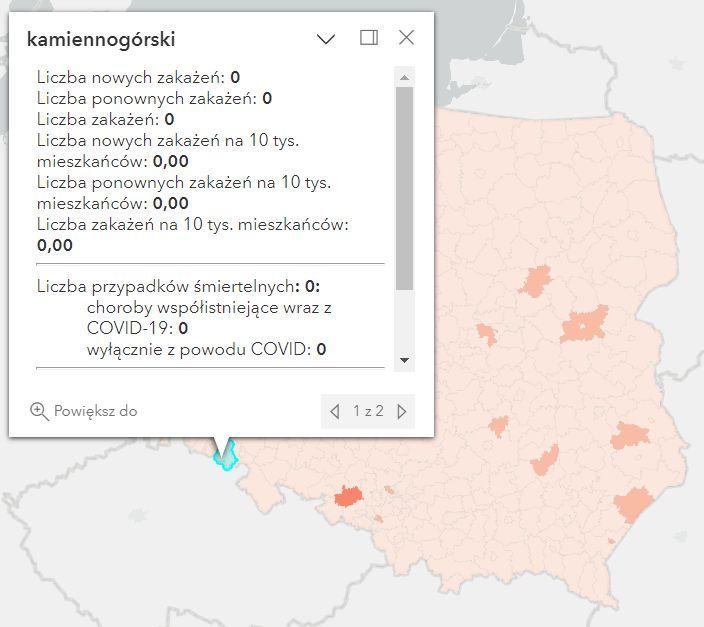 Koronawirus - statystyka - powiat kamiennogórski - 15.01.2023. 