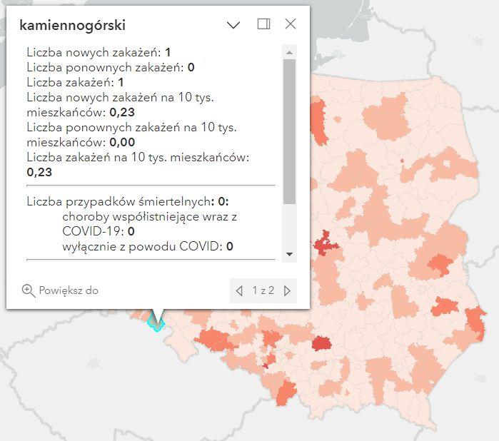 Koronawirus - statystyka - powiat kamiennogórski - 14.01.2023. 