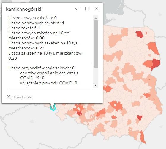 Koronawirus - statystyka - powiat kamiennogórski - 13.01.2023. 
