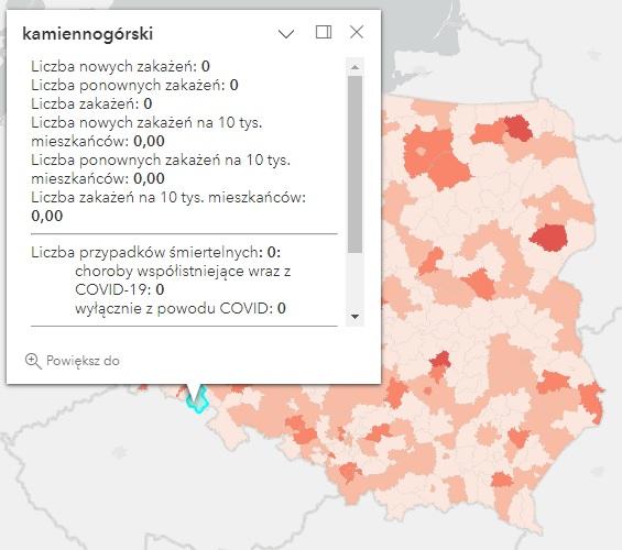 Koronawirus - statystyka - powiat kamiennogórski - 10.01.2023. 