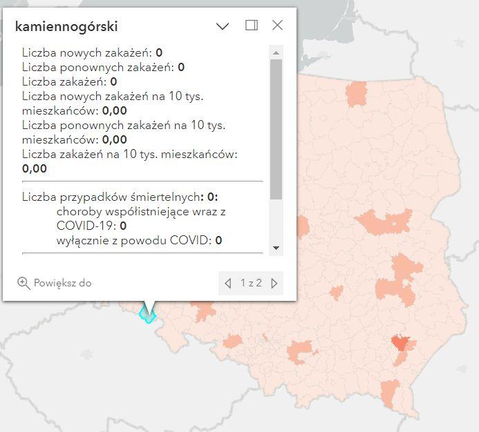 Koronawirus - statystyka - powiat kamiennogórski - 7.01.2023. 