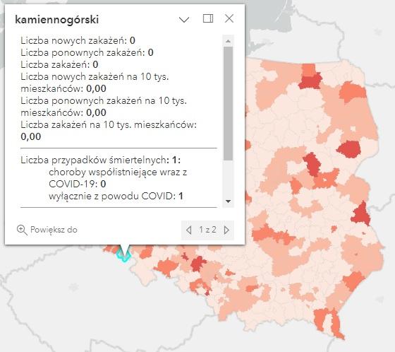 Koronawirus - statystyka - powiat kamiennogórski - 4.01.2023. 