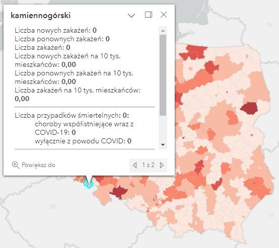 Koronawirus - statystyka - powiat kamiennogórski - 3.01.2023. 