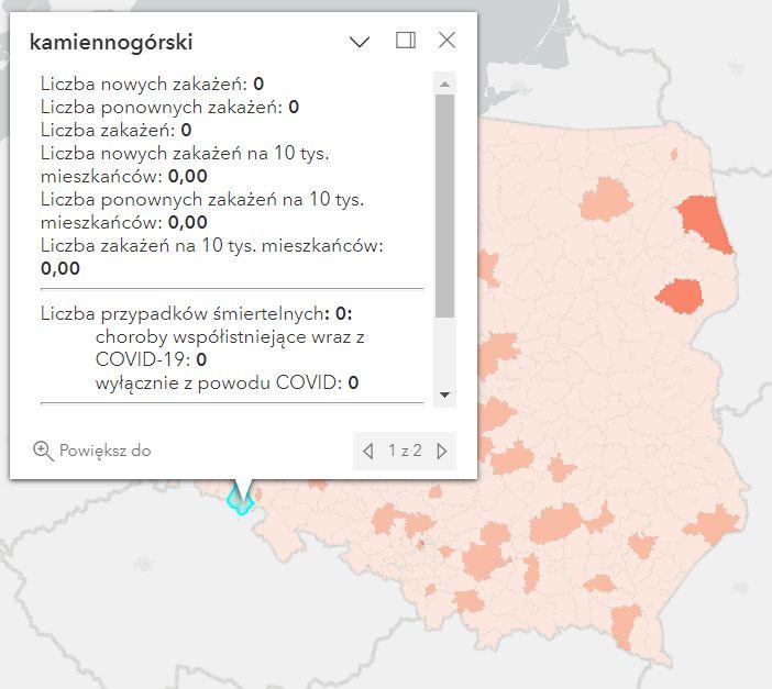 Koronawirus - statystyka - powiat kamiennogórski - 1.01.2023. 