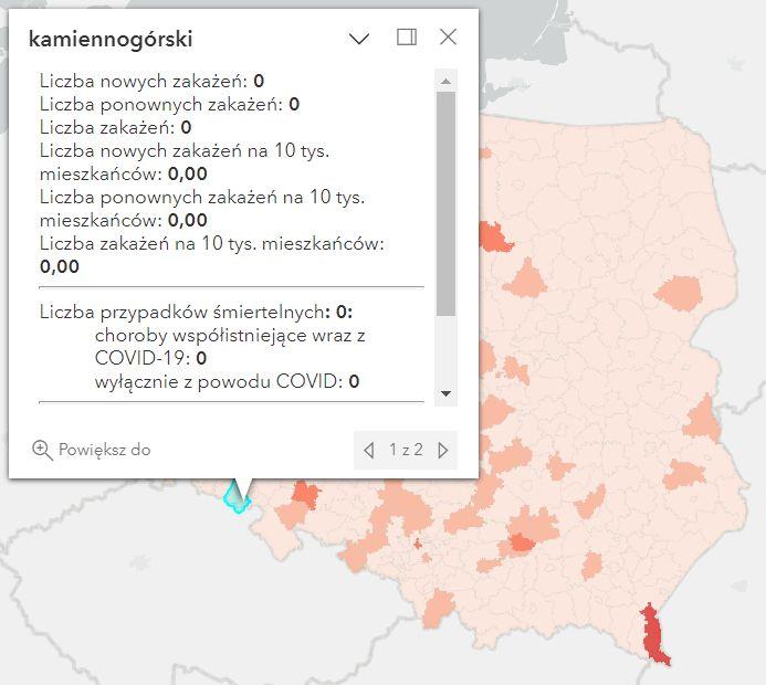 Koronawirus - statystyka - powiat kamiennogórski - 26.12.2022. 