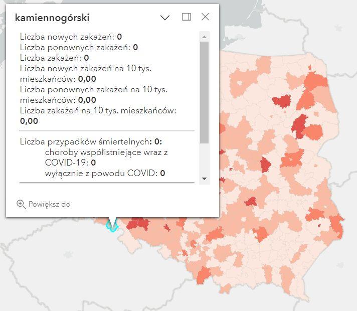Koronawirus - statystyka - powiat kamiennogórski - 23.12.2022. 