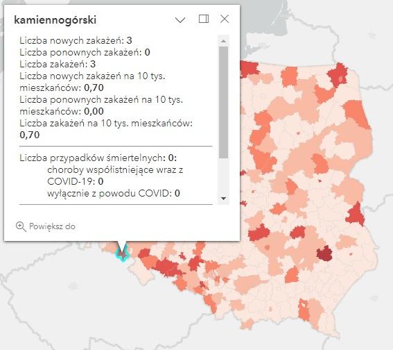 Koronawirus - statystyka - powiat kamiennogórski - 22.12.2022. 