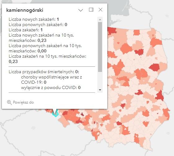 Koronawirus - statystyka - powiat kamiennogórski - 21.12.2022. 