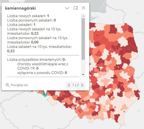 Koronawirus - statystyka - powiat kamiennogórski - 20.12.2022. 