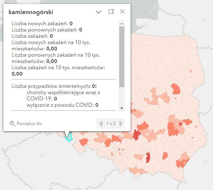 Koronawirus - statystyka - powiat kamiennogórski - 18.12.2022. 