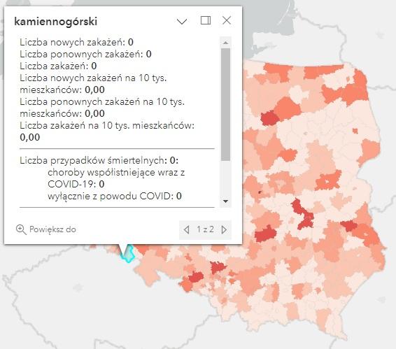 Koronawirus - statystyka - powiat kamiennogórski - 15.12.2022. 
