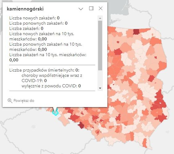 Koronawirus - statystyka - powiat kamiennogórski - 13.12.2022. 