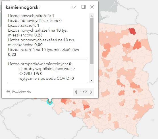 Koronawirus - statystyka - powiat kamiennogórski - 12.12.2022. 