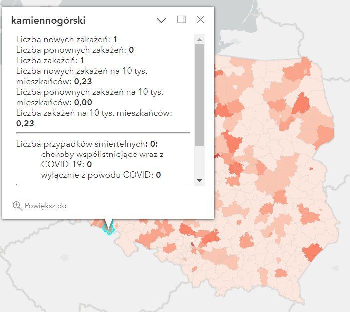 Koronawirus - statystyka - powiat kamiennogórski - 10.12.2022. 
