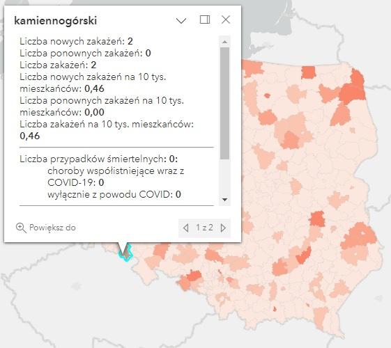 Koronawirus - statystyka - powiat kamiennogórski - 9.12.2022. 