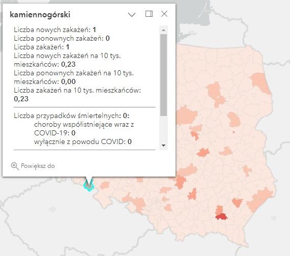 Koronawirus - statystyka - powiat kamiennogórski - 5.12.2022. 